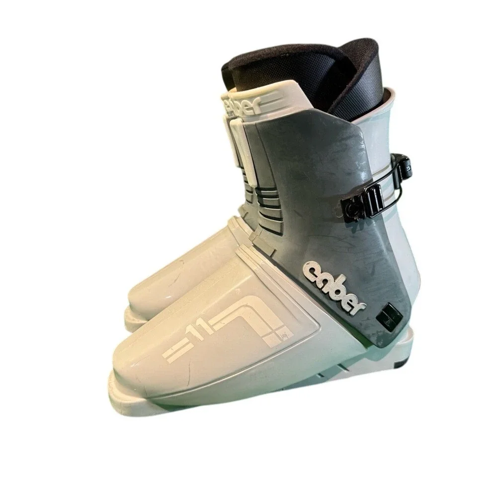 Vintage Caber R11 Grey Ski Boots Made in Italy Mens Size 10 Rear Entry Retro